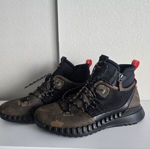 ECCO Mens Zip Flex High Top Camo Brown Black Orange Sneakers   Men's 9-9.5 / 43